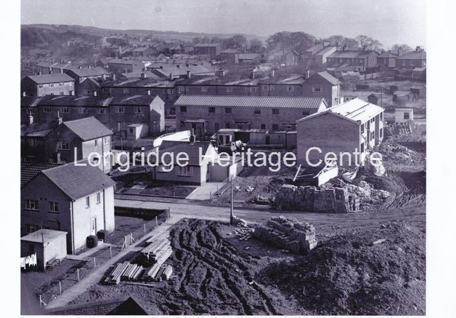 705 - Aerial View - From St Paul's, Parlick Avenue development of prefabs site - 1969